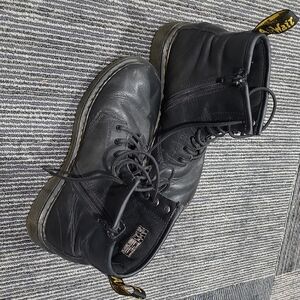 1460 Black Leather Side Zip Doc Martens